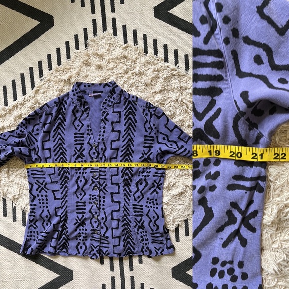 TIANELLO Dynasty Blouse with Engraved Metal Buttons in Grape Purple XL - Picture 12 of 16